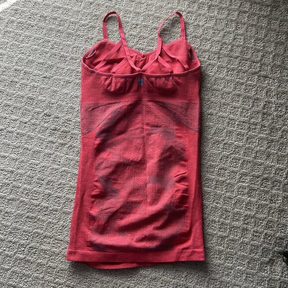 Unbranded Tank Top Cami Camisole Shapewear Workout Womens S Red Pink Shelf Bra - Picture 3 of 9